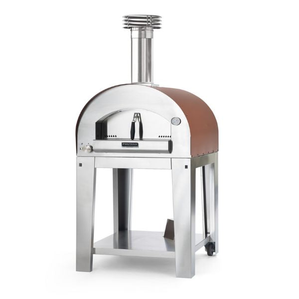 Fontana Forni Margherita Pizza Oven Dual Fuel Countertop with Trolley Rosso _ ovens for pizza