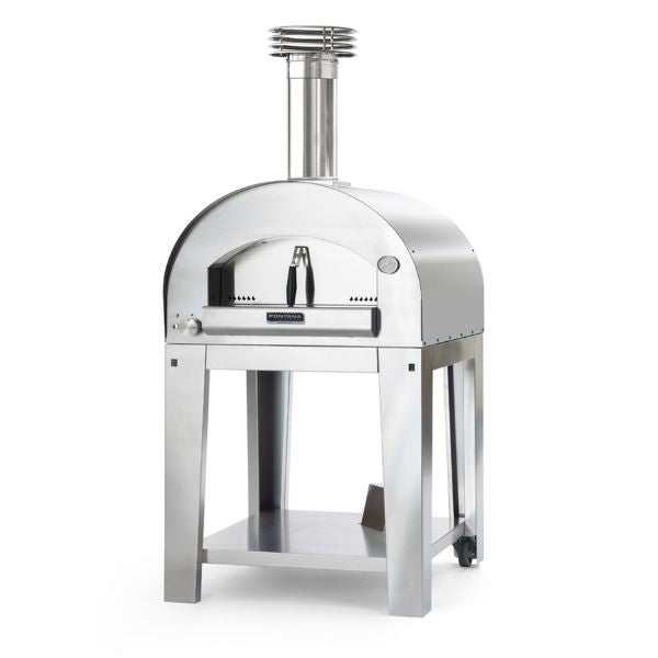 Fontana Forni Margherita Pizza Oven Dual Fuel Countertop with Trolley Stainless Steel _ ovens for pizza