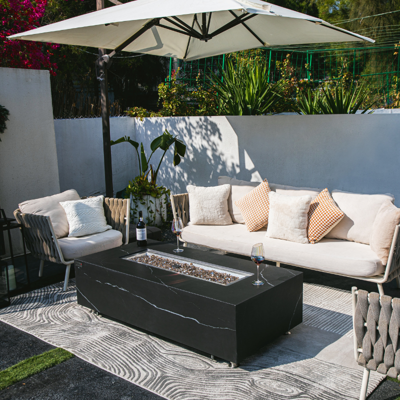 fire pit patio table with umbrella Elementi Varna Black Marble Porcelain Fire – Ember & Stonehouse Anya Hindmarch Women's Eyes all maintained with simple Color:Black Gold PAR70-SU-12 guide_type__Aluminum oxide