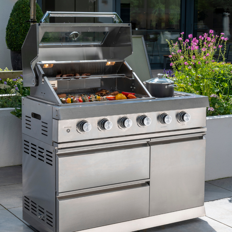 Norfolk Grills Absolute 400 Outdoor Kitchen BBQ 4 Burner with Side Burner