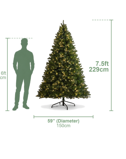 BOSK Arundel Spruce 7.5FT Christmas Tree Pre-Lit