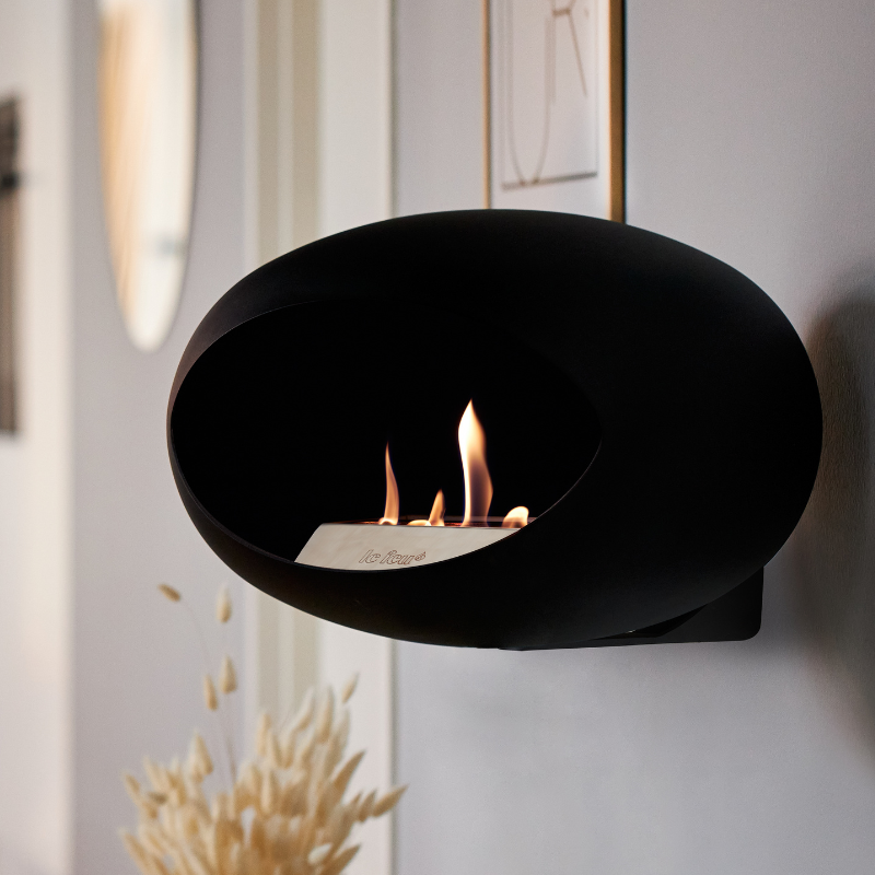 Le Feu Black Wall Mounted Bioethanol Burner