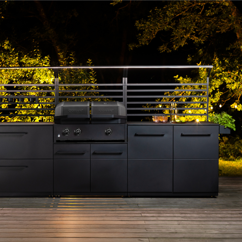Cozze Elements Modular Outdoor Kitchen - Gas BBQ Grill, Storage, Fridge & Sink