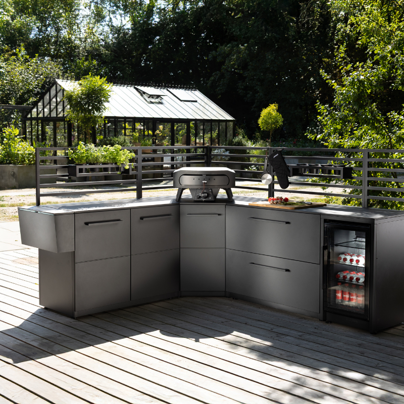 Cozze Elements Modular Outdoor Kitchen - Gas BBQ Grill, Storage, Fridge & Sink