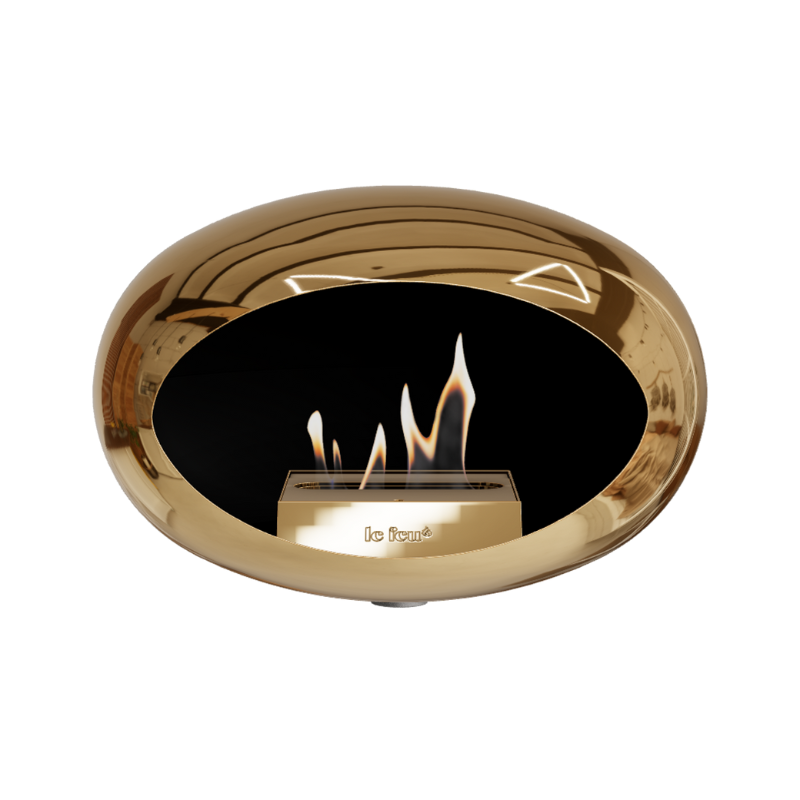 Le Feu Chromed Rose Gold Wall Mounted Bioethanol Burner