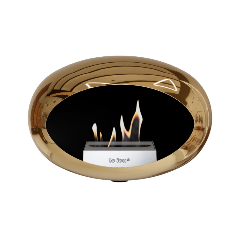 Le Feu Chromed Rose Gold Wall Mounted Bioethanol Burner