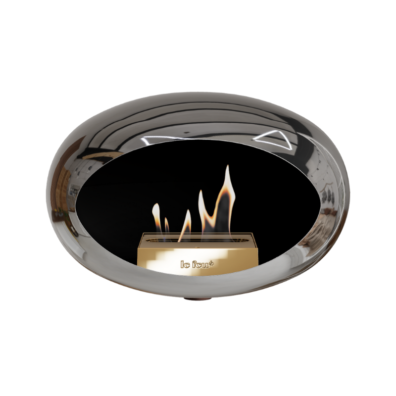 Le Feu Chromed Silver Wall Mounted Bioethanol Burner