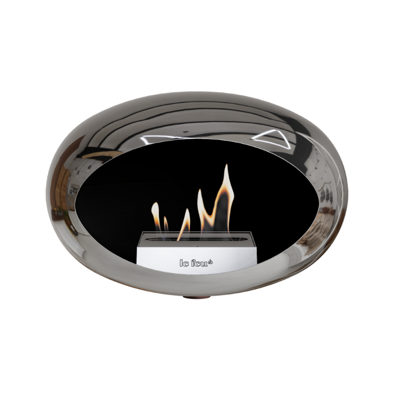 Le Feu Chromed Silver Wall Mounted Bioethanol Burner