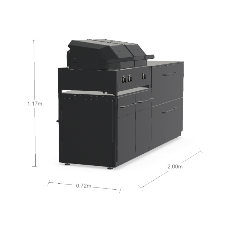 Cozze Elements Modular Outdoor Kitchen - Quattro 900 Grill with Storage