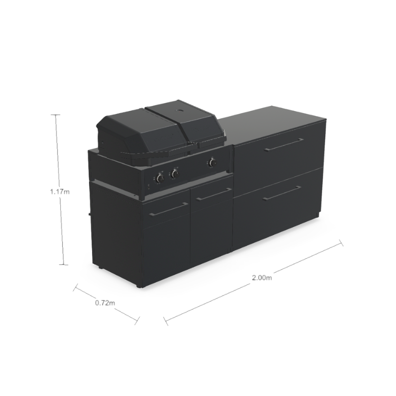 Cozze Elements Modular Outdoor Kitchen - Quattro 900 Grill with Storage