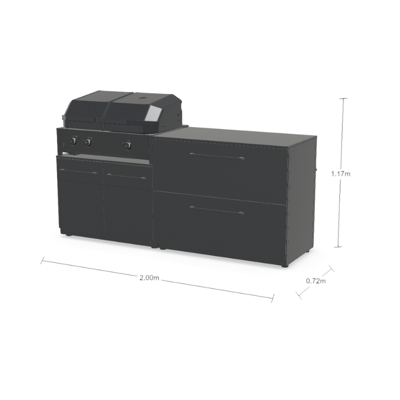 Cozze Elements Modular Outdoor Kitchen - Quattro 900 Grill with Storage