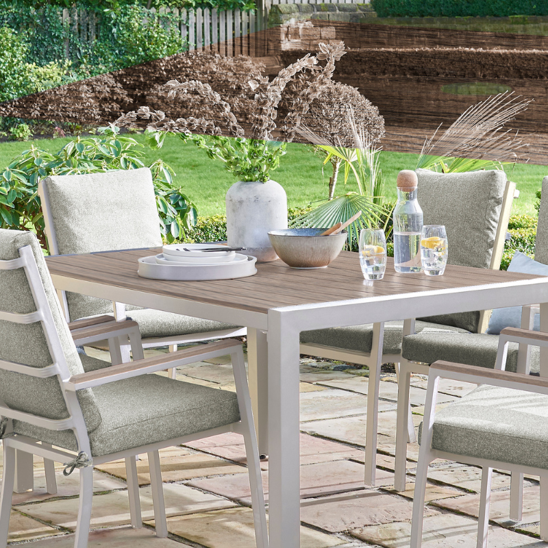 Easton 6 Seater Beige Dining Set With Table