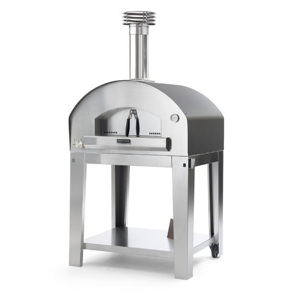 Fontana Forni Mangiafuoco Pizza Oven Dual Fuel Countertop With Trolley Anthracite ovens for pizza