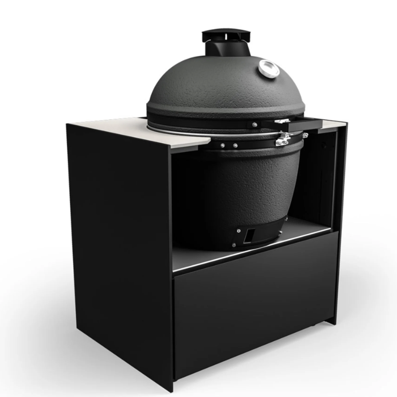 Fontana Forni Ignes Outdoor Modular Kitchen - 5 Burner Gas BBQ, Fridge, 24 Inch Kamado & Double Drawer Mid Storage