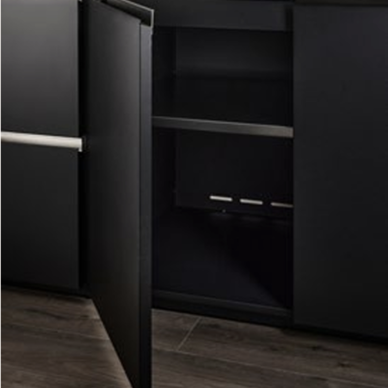 Fontana Forni Ignes Outdoor Modular Kitchen - 4 Burner Gas BBQ, Fridge, 24 Inch Kamado & Double Drawer Mid Storage