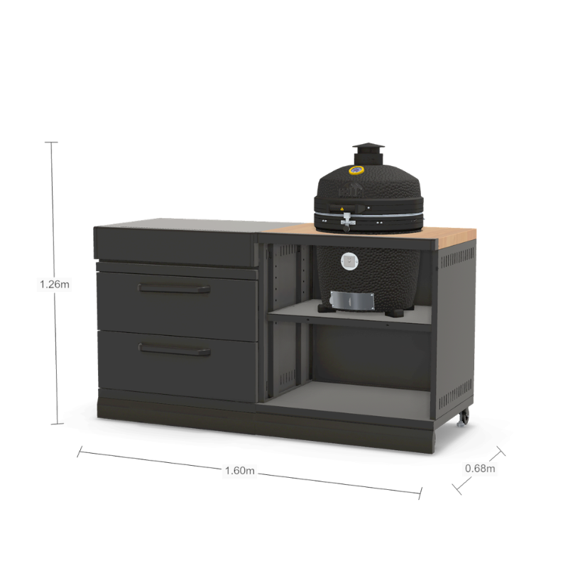 Kamado 18 Inch Build In with Storage Unit