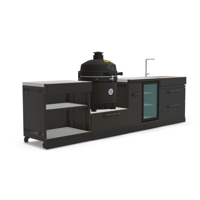 GRLLR Outdoor Kitchen - Kamado Unit, Sink, Fridge and Expansion Unit