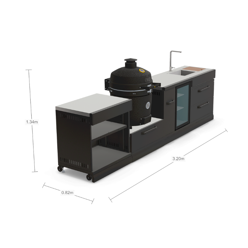 GRLLR Outdoor Kitchen - Kamado Unit, Sink, Fridge and Expansion Unit