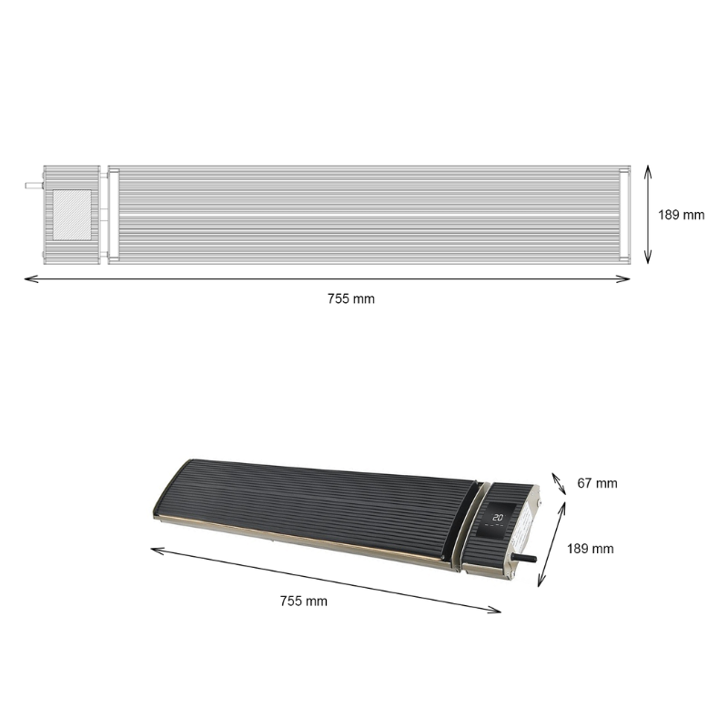 Heation Outdoor Patio Heater - Heat Bar Pro