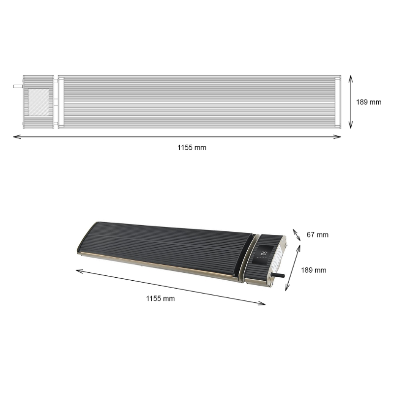 Heation Outdoor Patio Heater - Heat Bar Pro