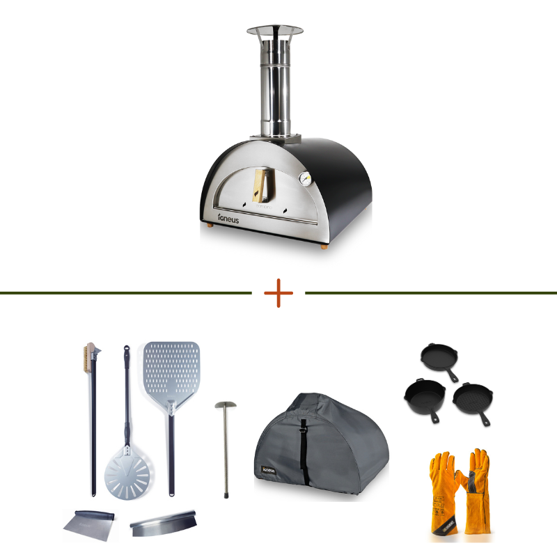 Igneus Bambino Wood Fired Pizza Oven & Accessories Premium Bundle