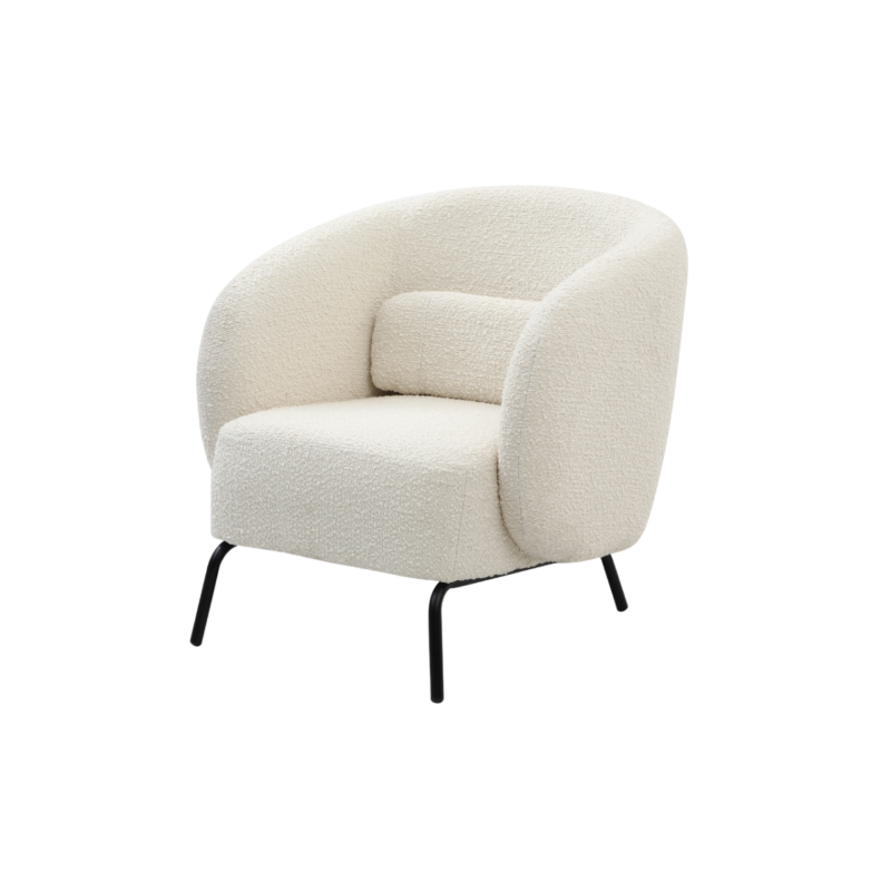 Joey Cologne Ivory Armchair