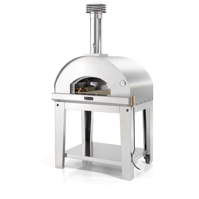 Fontana Mangiafuoco Anthracite Wood Pizza Oven Including Trolley_oven for pizza