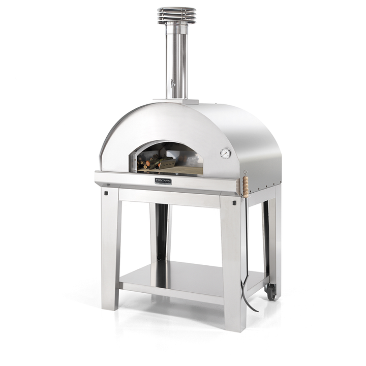 Fontana Mangiafuoco Anthracite Wood Pizza Oven Including Trolley_oven for pizza