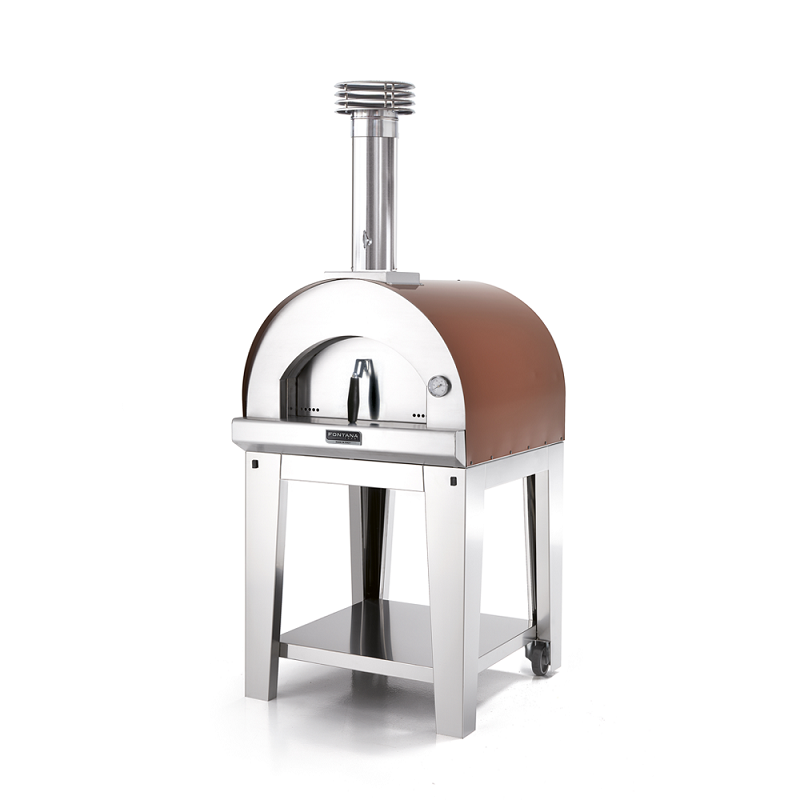 Fontana Margherita Rosso Wood Pizza Oven Including Trolley_oven for pizza