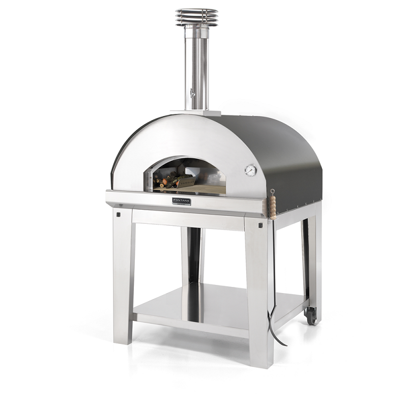 Fontana Marinara Anthracite Wood Pizza Oven Including Trolley_oven for pizza