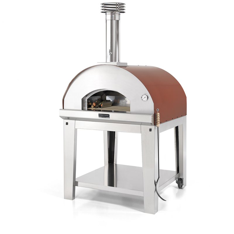 Fontana Marinara Rosso Wood Pizza Oven Including Trolley_oven for pizza