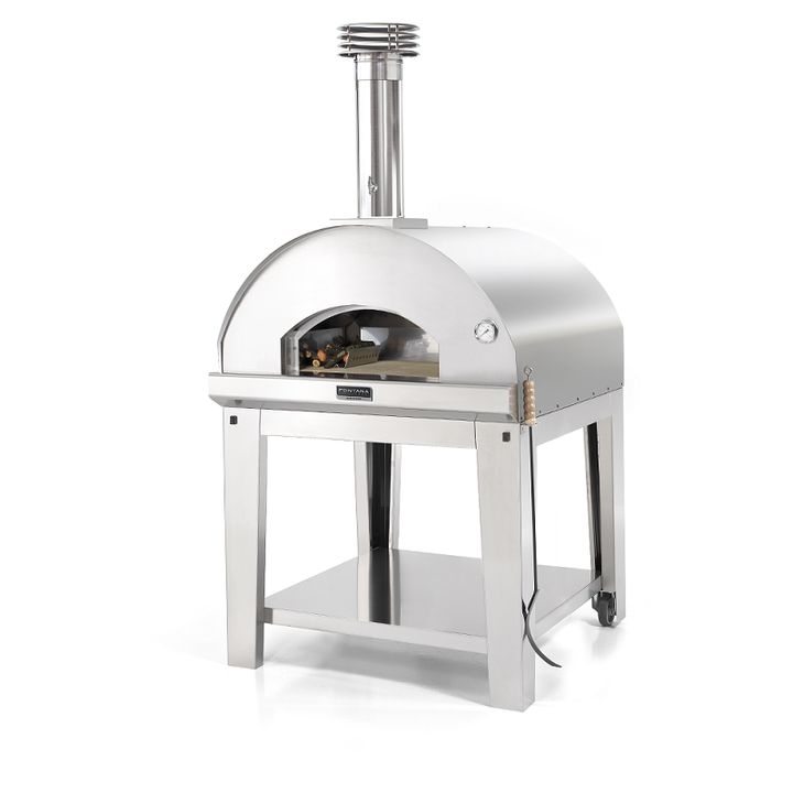 Fontana Marinara Stainless Steel Wood Pizza Oven Including Trolley_Oven for pizza