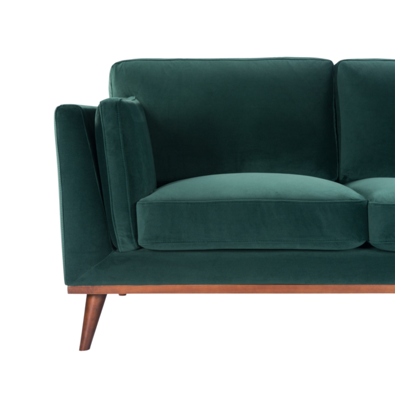 Mickey 2 Seater Sofa Emerald Green Velvet