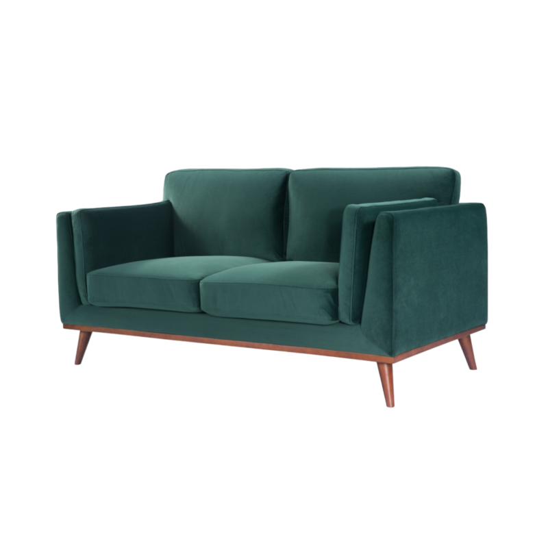 Mickey 2 Seater Sofa Emerald Green Velvet