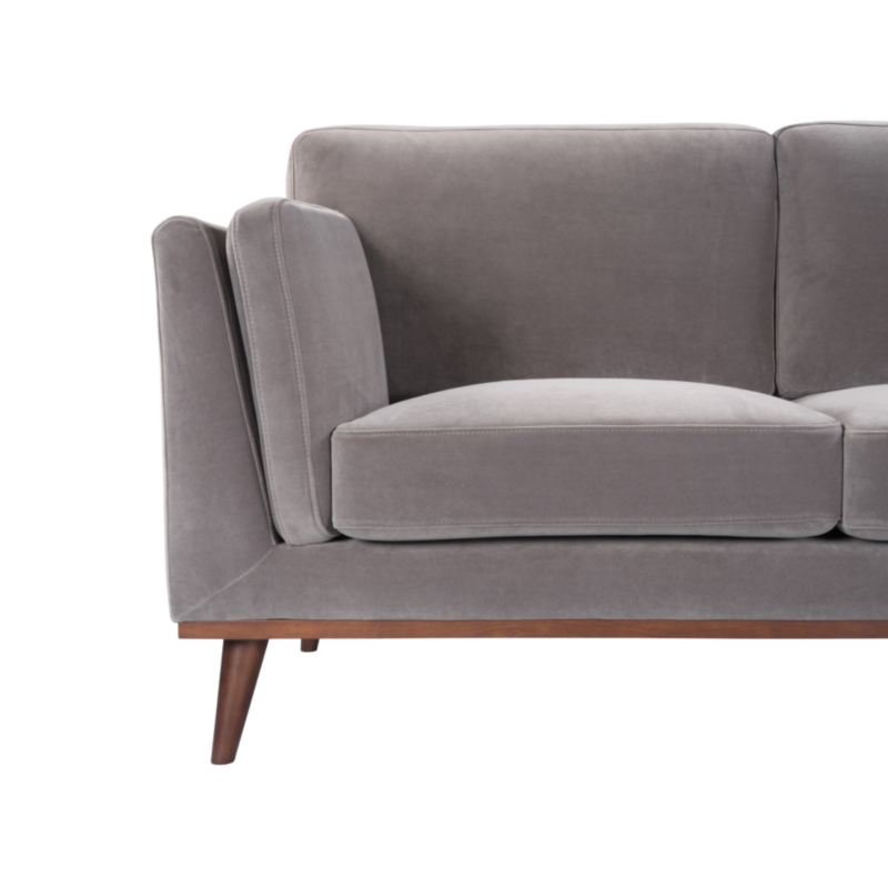 Mickey 2 Seater Sofa Stone Grey Velvet