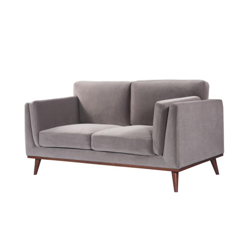 Mickey 2 Seater Sofa Stone Grey Velvet