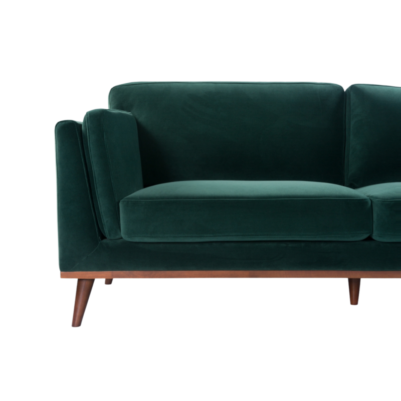 Mickey 3 Seater Sofa Emerald Green Velvet