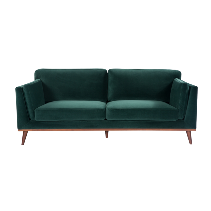 Mickey 3 Seater Sofa Emerald Green Velvet