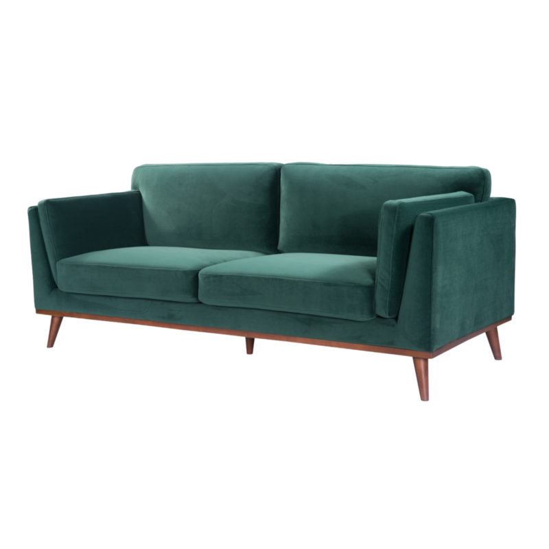 Mickey 3 Seater Sofa Emerald Green Velvet