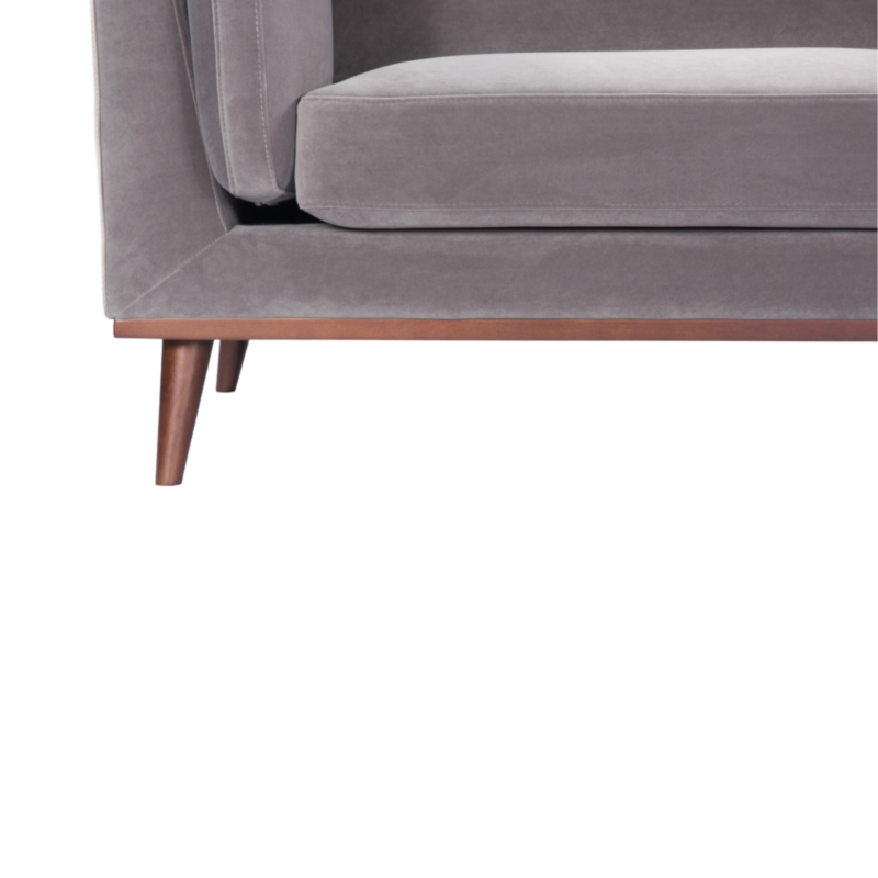 Mickey 3 Seater Sofa Stone Grey Velvet