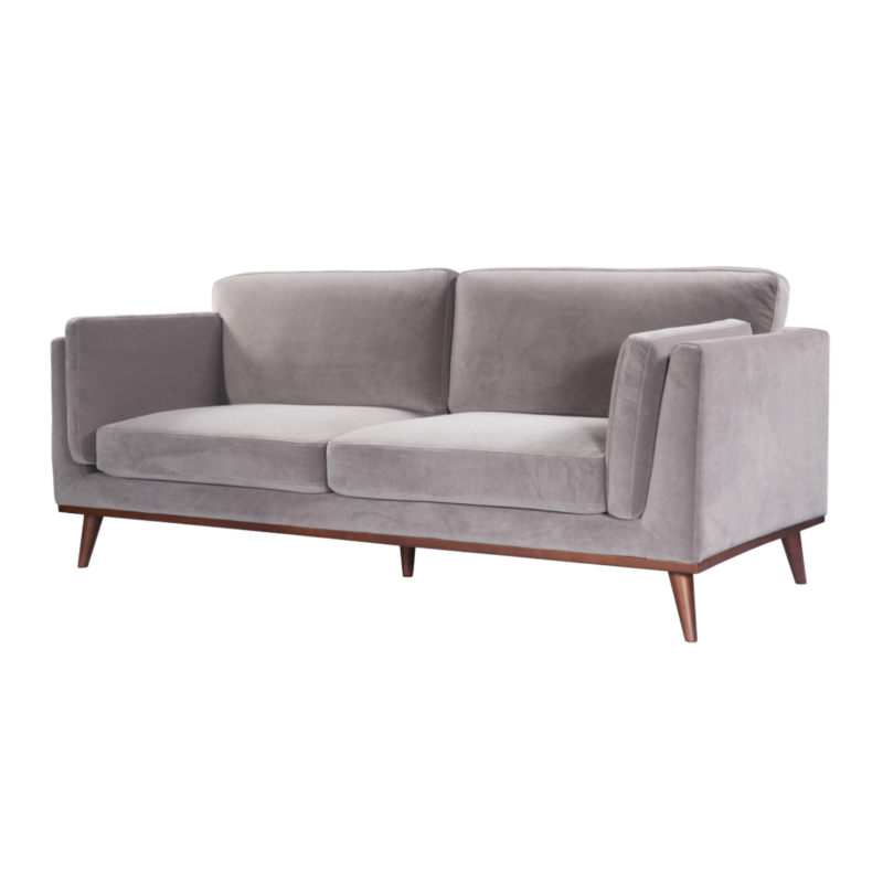 Mickey 3 Seater Sofa Stone Grey Velvet