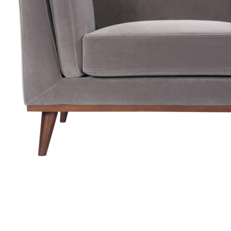 Mickey 2 Seater Sofa Stone Grey Velvet