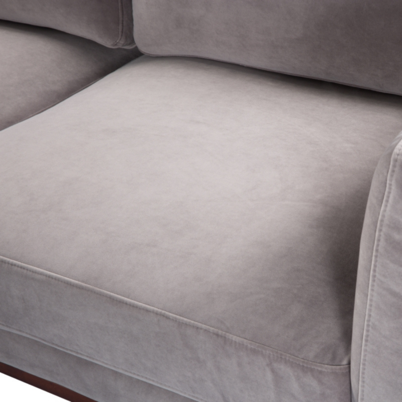 Mickey 3 Seater Sofa Stone Grey Velvet