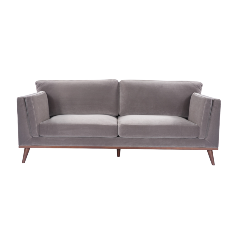 Mickey 3 Seater Sofa Stone Grey Velvet