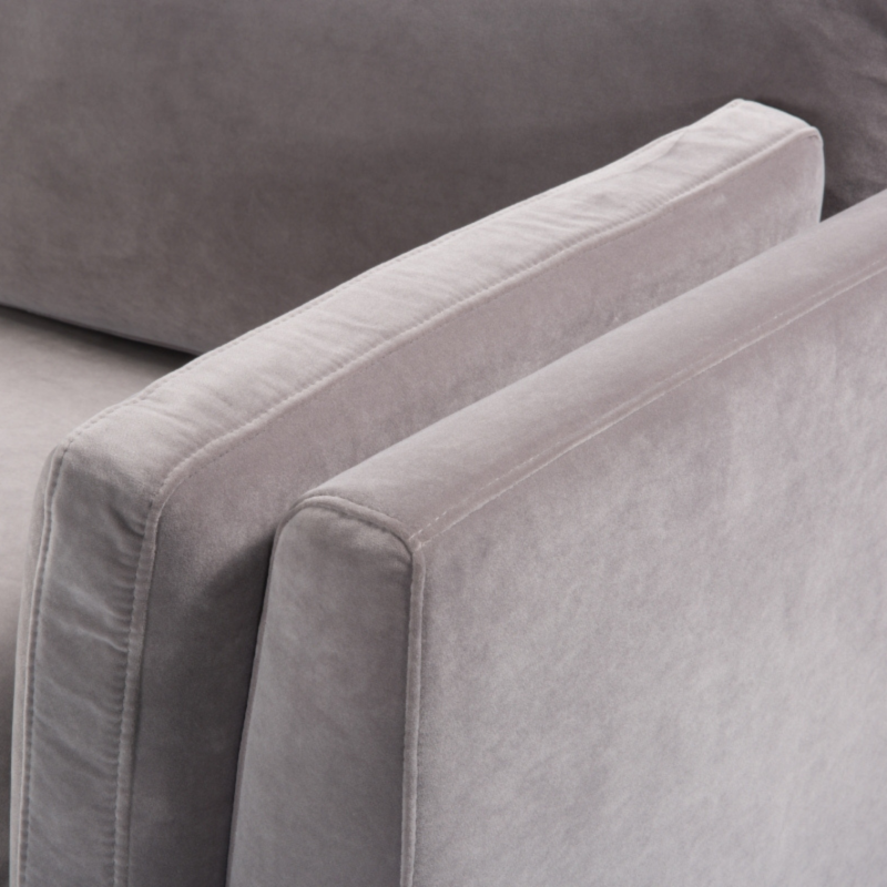 Mickey 3 Seater Sofa Stone Grey Velvet