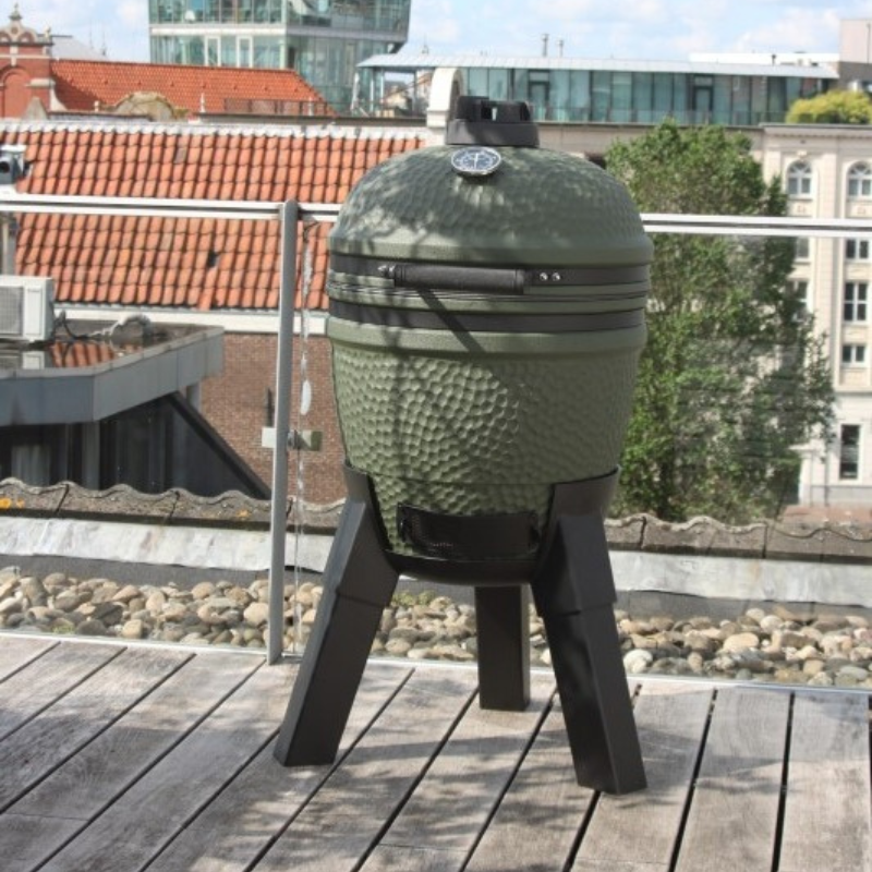 Moddern Kamado Olive Green with Black Aluminium Legs