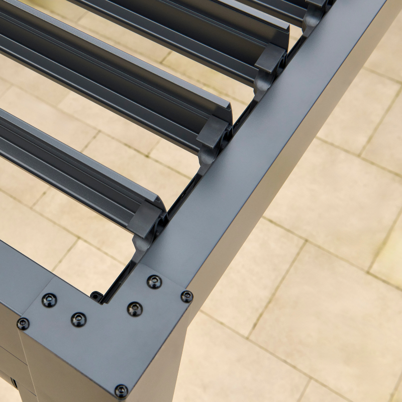 Nexus Pergola Bundle  - Grey Aluminium 3m x 4m with LEDs and 3 Screens