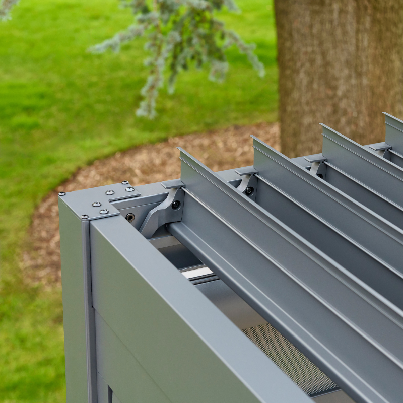 Nexus Pergola Bundle  - Grey Aluminium 3m x 4m with LEDs and 3 Screens