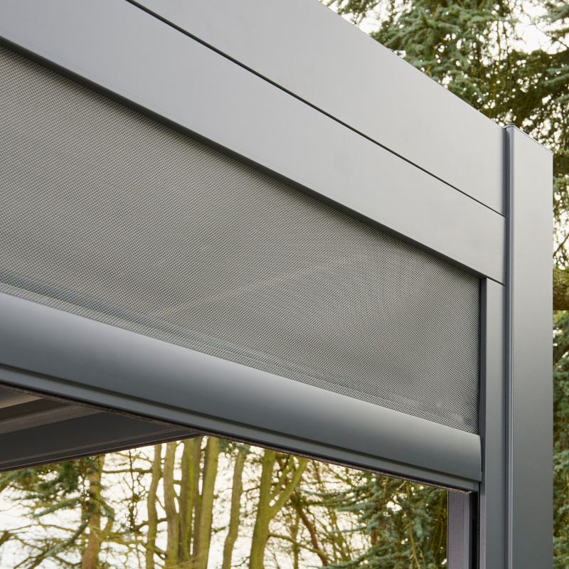 Nexus Pergola Bundle  - Grey Aluminium 3m x 4m with LEDs and 3 Screens