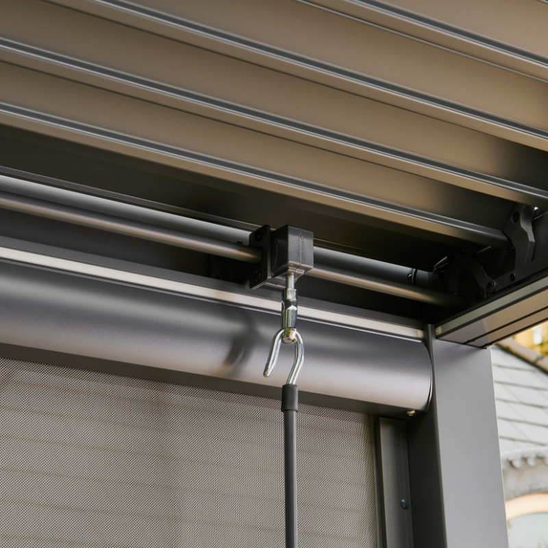 Nexus Pergola Bundle  - Grey Aluminium 3m x 4m with LEDs and 3 Screens